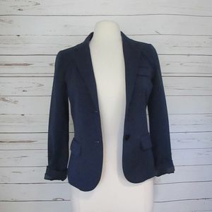 GAP SIZE 2 SMALL NAVY LINED BLAZER BUTTON CLOSURE